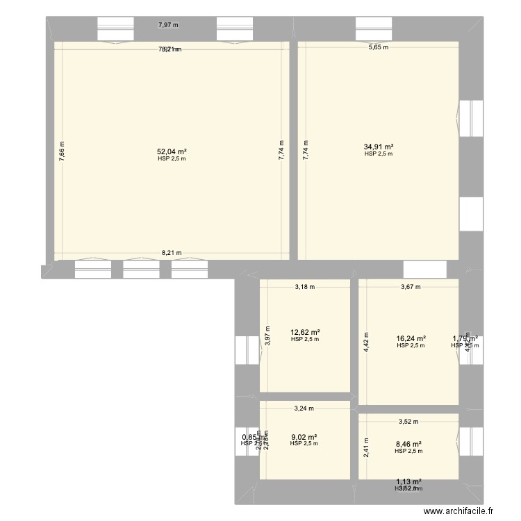 AAAAAAAAA. Plan de 9 pièces et 155 m2