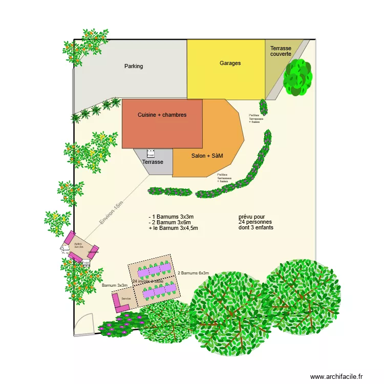 Maison Eliane Jardin 16. Plan de 1  et 91 m²