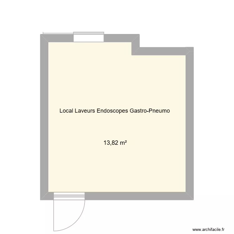 Local Laveurs Endoscopes Gastro-Pneumo. Plan de 1  et 14 m²