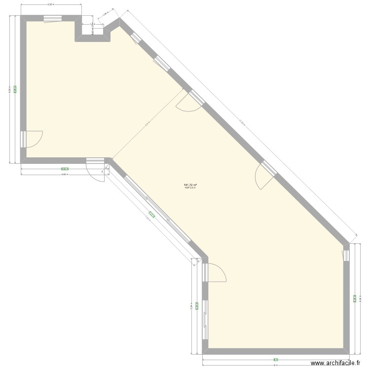 TIPPONU. Plan de 1 pièce et 142 m2