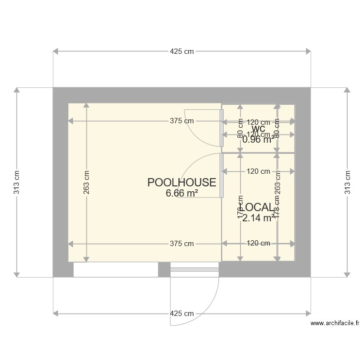 poolhouse. Plan de 0 pièce et 0 m2