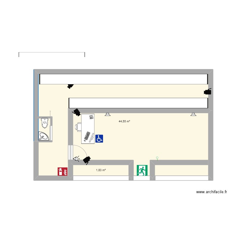 ENTREPRISE OFFSHOES. Plan de 2 pièces et 46 m2