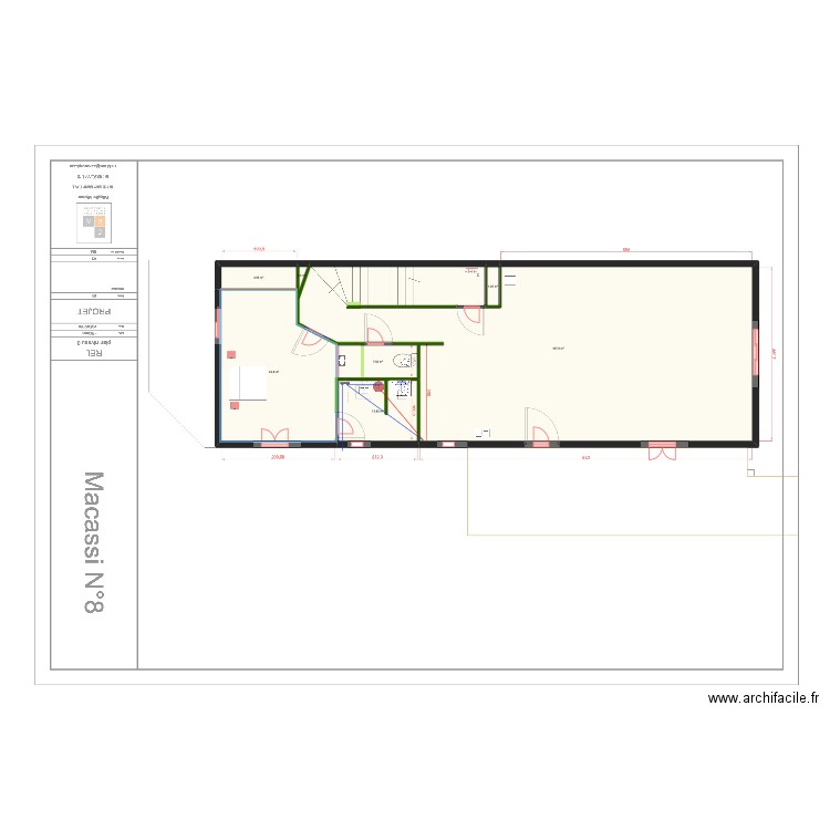 RDC 1/10/23 macassi. Plan de 7 pièces et 261 m2