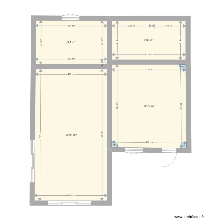 plan appartement version 2. Plan de 4 pièces et 68 m2