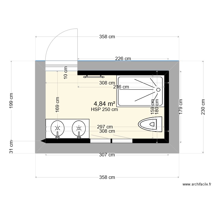 salle de bain1. Plan de 0 pièce et 0 m2