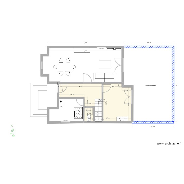 Salle de bains Eric. Plan de 1 pièce et 20 m2