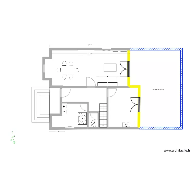 Salle de bains Eric. Plan de 