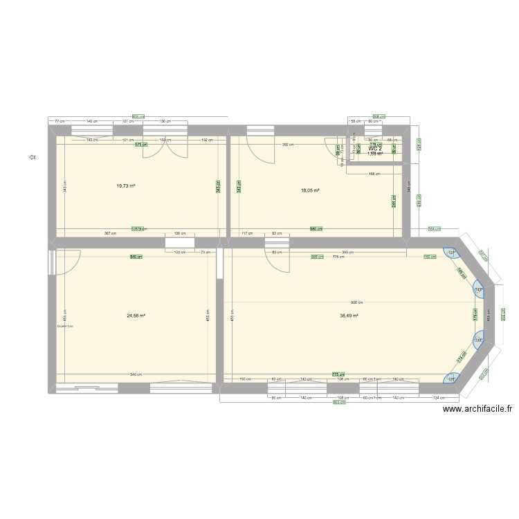 AIRE SUR l'ADOUR ETAT ACTUEL. Plan de 0 pièce et 0 m2
