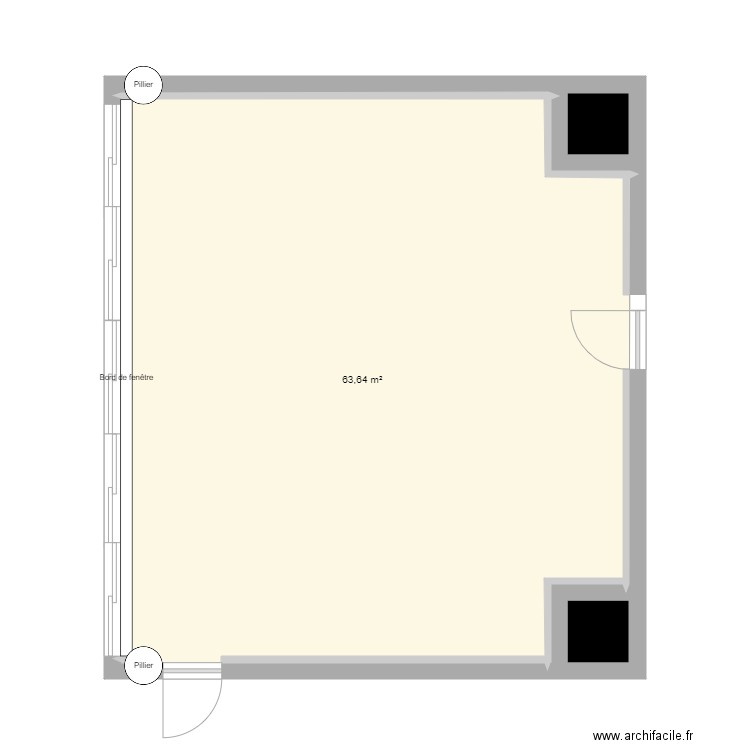 Plan salle four season. Plan de 6 pièces et 65 m2