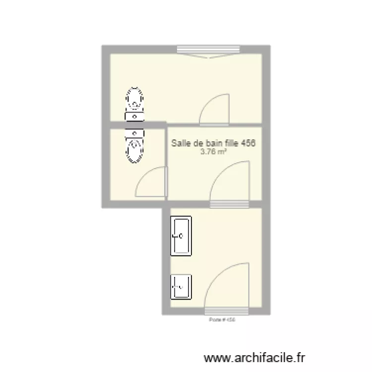 toilette 456 fille. Plan de 