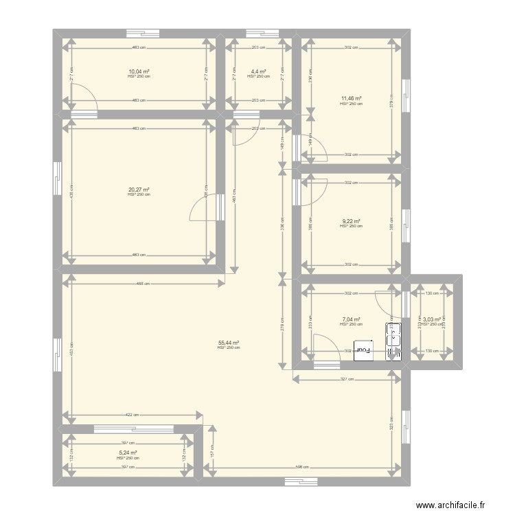MAISON GGP N01. Plan de 9 pièces et 126 m2