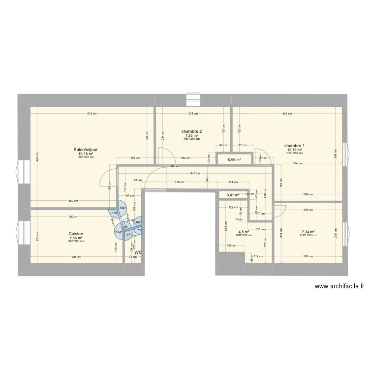 camille2. Plan de 12 pièces et 110 m2