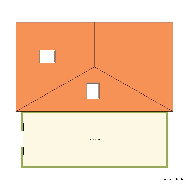 façade coté. Plan de 0 pièce et 0 m2