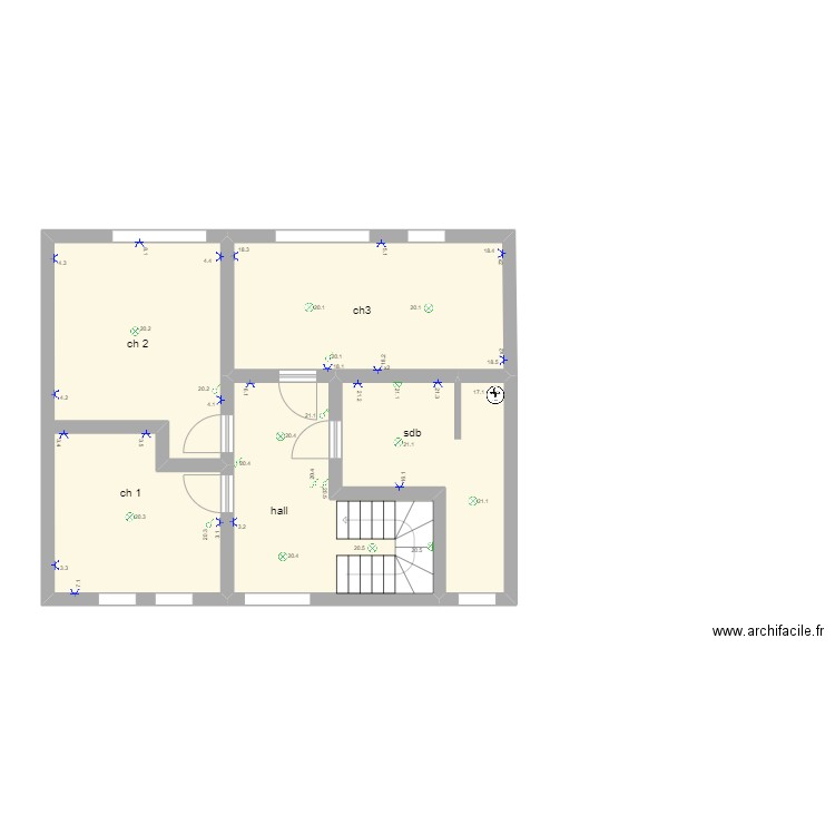 BERNARDO 1ER. Plan de 4 pièces et 65 m2