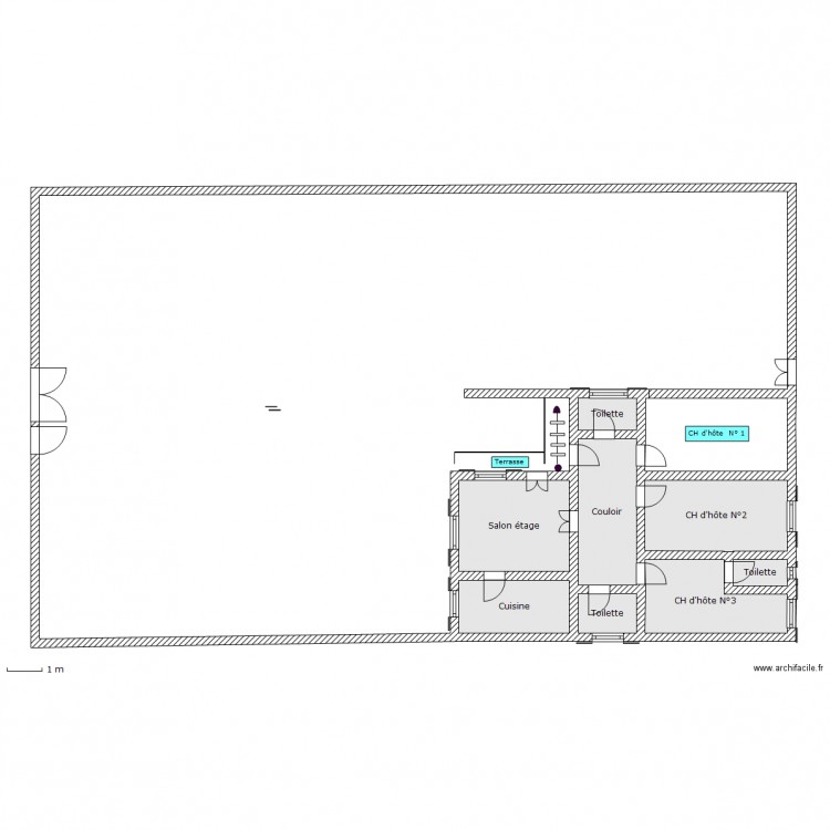 PLAN BARRIERE   EtAGE CHAMBRE D'HÔTE. Plan de 0 pièce et 0 m2