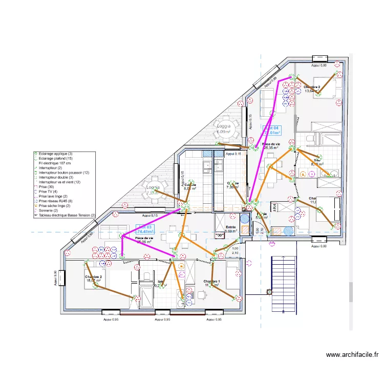 KUSTER-PLAN ELEC - R+1. Plan de 