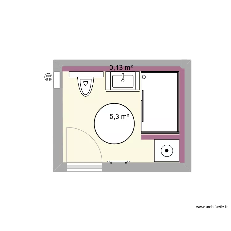 sdb Creil. Plan de 2 et 5 m² sdb Creil. Plan de 2 et 5 m²