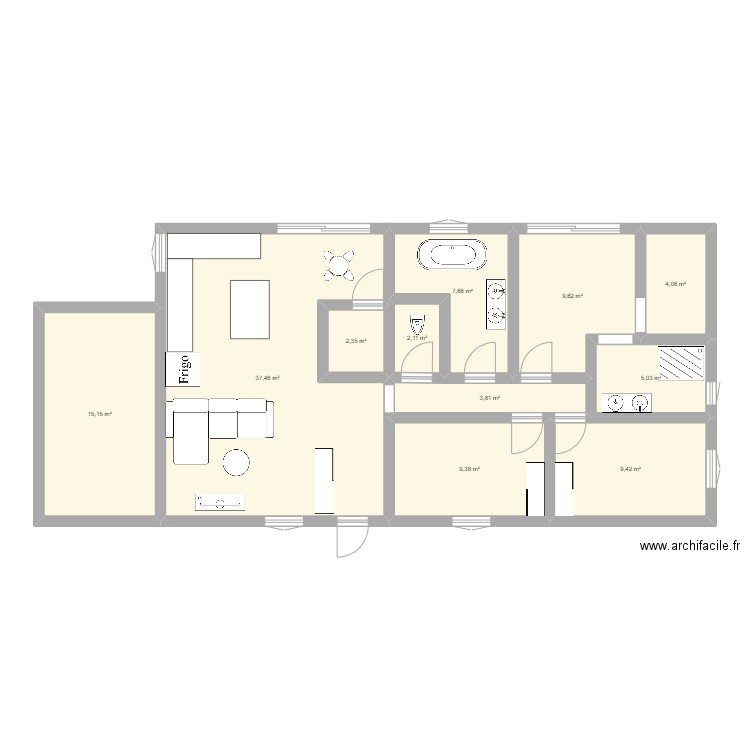 Maison. Plan de 11 pièces et 106 m2