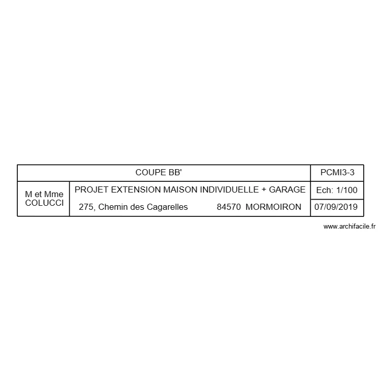 CARTOUCHE PC. Plan de 