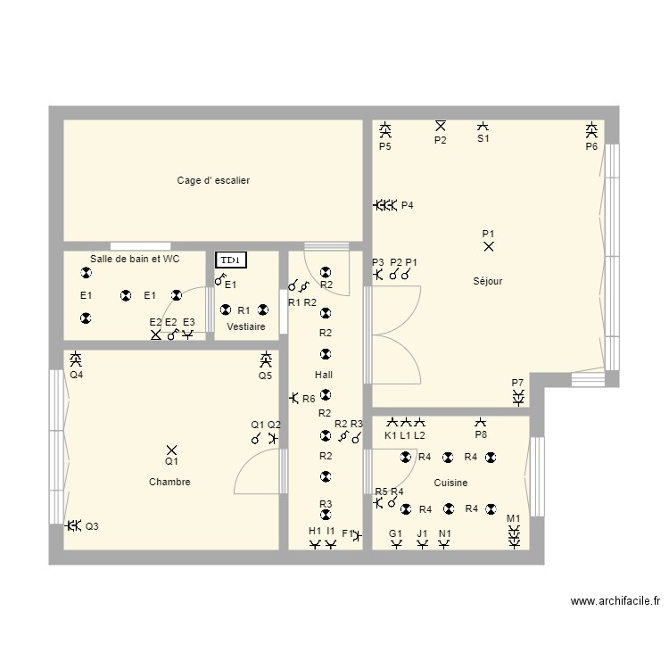 NANCY. Plan de 7 pièces et 65 m2