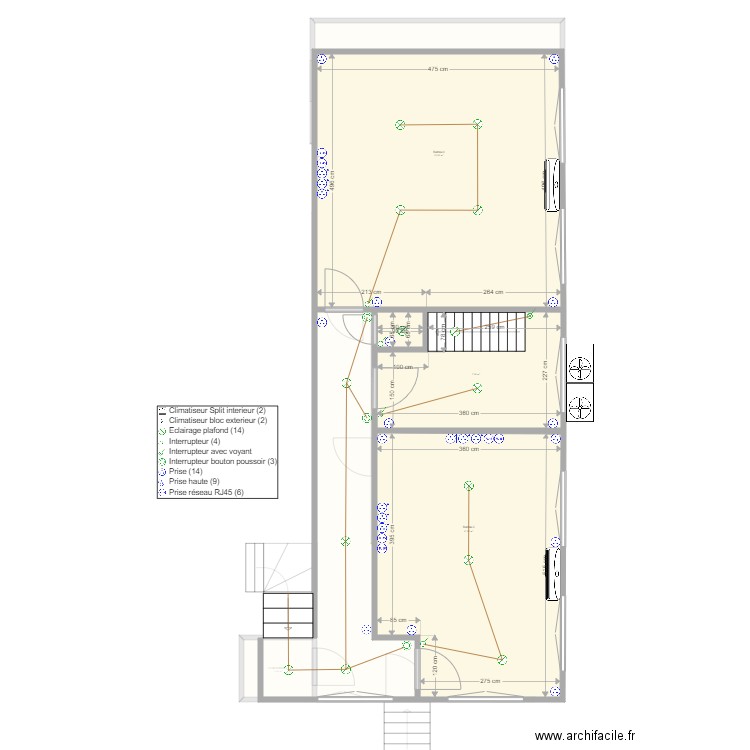 Bureaux Givry Etage 1 Electricité 240520. Plan de 0 pièce et 0 m2