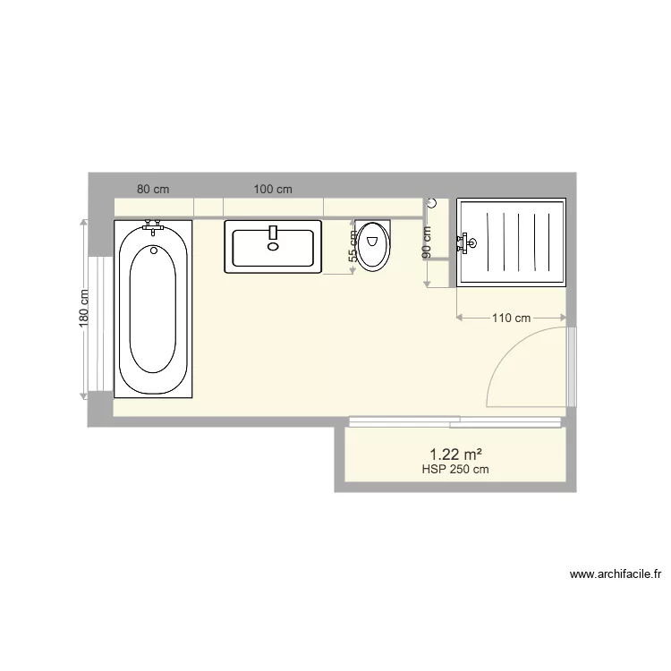 Sdb Cahuffour. Plan de 