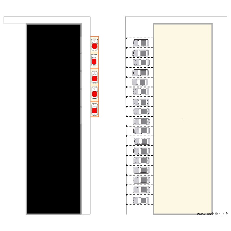 parking actuelle. Plan de 0 pièce et 0 m2