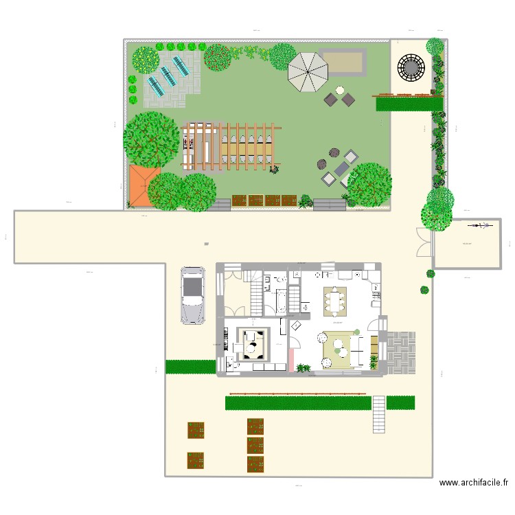 Jardin Tenbroeck  - amenagement jardin APRES Vers 2. Plan de 11 pièces et 519 m2