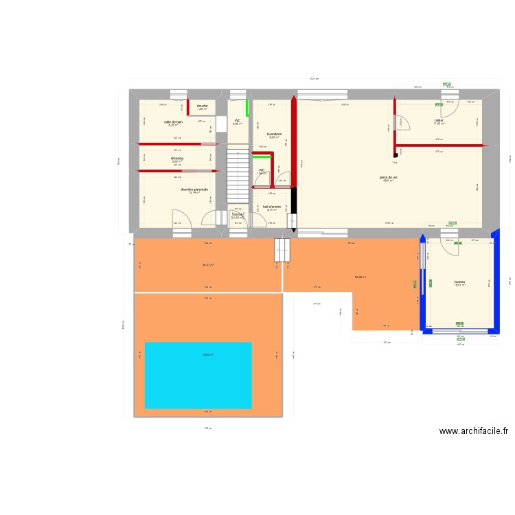 ST CHRISTOL. Plan de 37 pièces et 380 m2