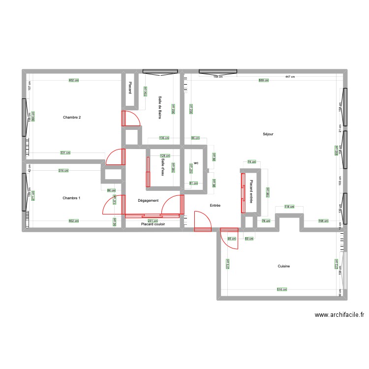 plan Appartement appartement Vero et patrice . Plan de 0 pièce et 0 m2