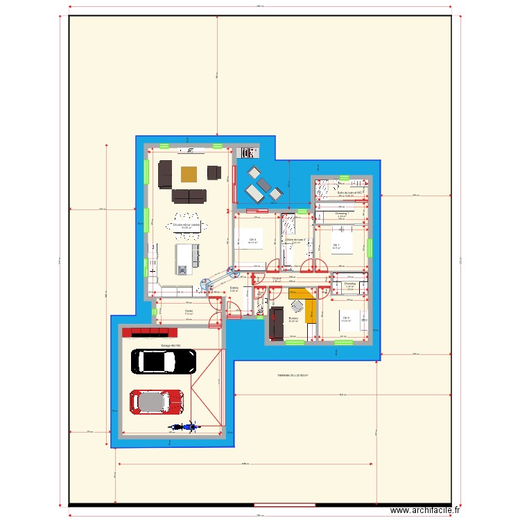 Plan Perso II 136 m2 bis Terrain 800m2. Plan de 0 pièce et 0 m2