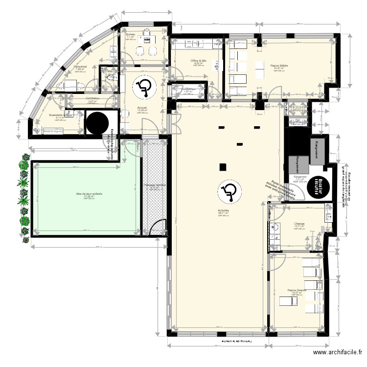  La Celle Saint Cloud Projet PST. Plan de 20 pièces et 247 m2