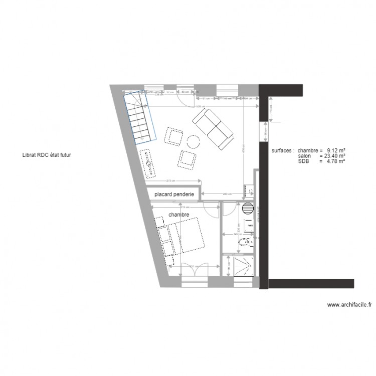 librat nouvelle partie etat future rdc aménagé. Plan de 0 pièce et 0 m2