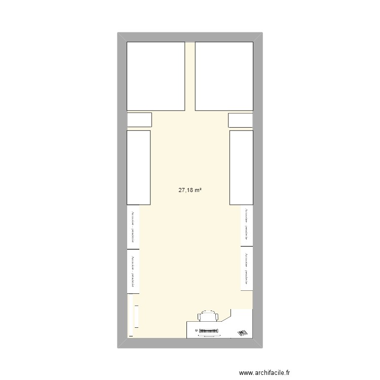 plan proposé. Plan de 1 pièce et 27 m2