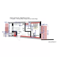 plan courtote 2D apr&egrave;s travaux s&eacute;paration en 2 LOTS T3/T4