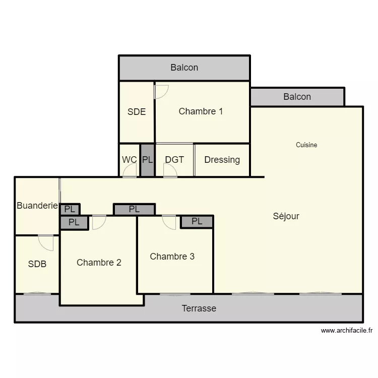 Plan Myriam 1 . Plan de 