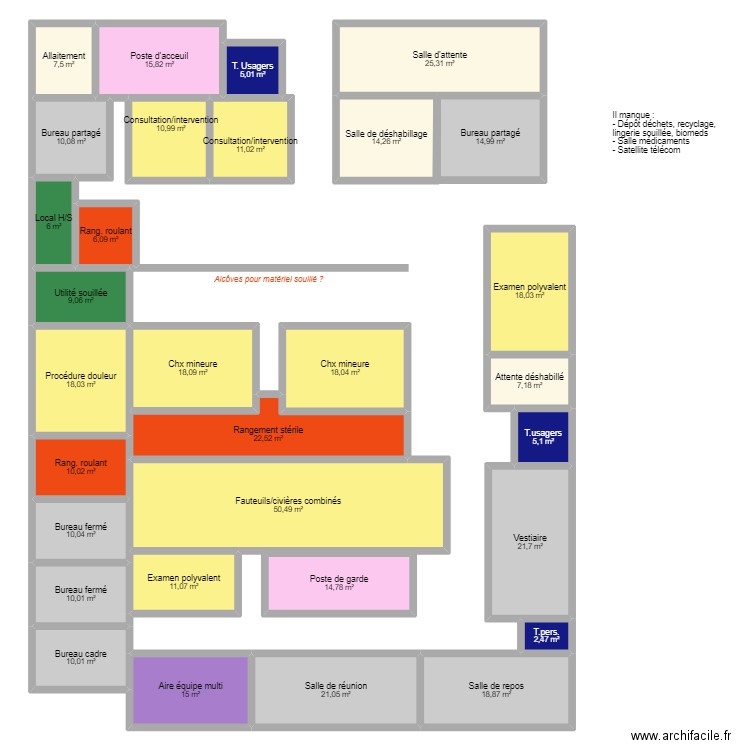 CHX.M.CLIN.DOUL. #4. Plan de 31 pièces et 439 m2