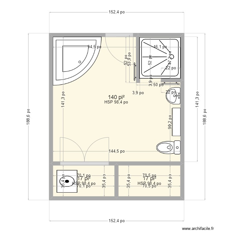 chambre de bain. Plan de 0 pièce et 0 m2
