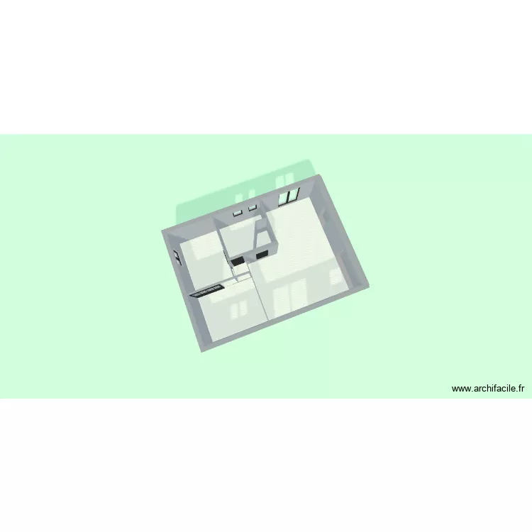 PLAN CANNET 3. Plan de 3 pièces et 60 m²