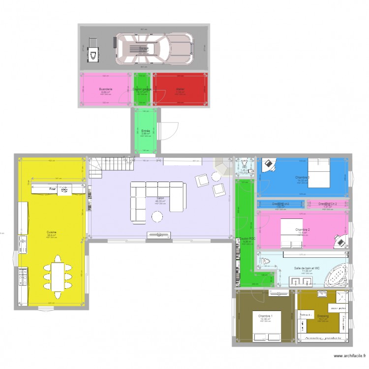 F4 avec mezzanine et exterieur. Plan de 0 pièce et 0 m2