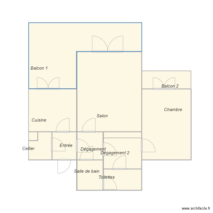 Croquis FERRER. Plan de 11 pièces et 44 m2