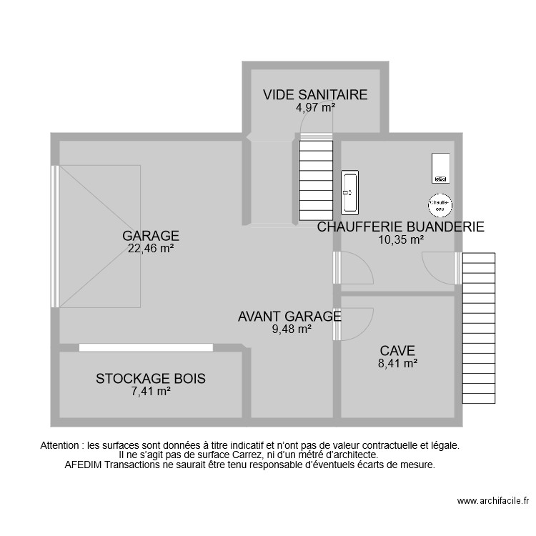 BI 8825 SOUS SOL. Plan de 8 pièces et 67 m2