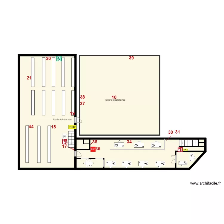 QUAI SUD 3 etage mezzanine. Plan de 