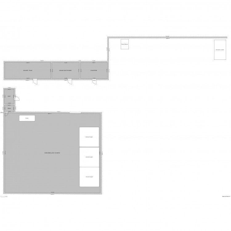 Zone emballage. Plan de 0 pièce et 0 m2