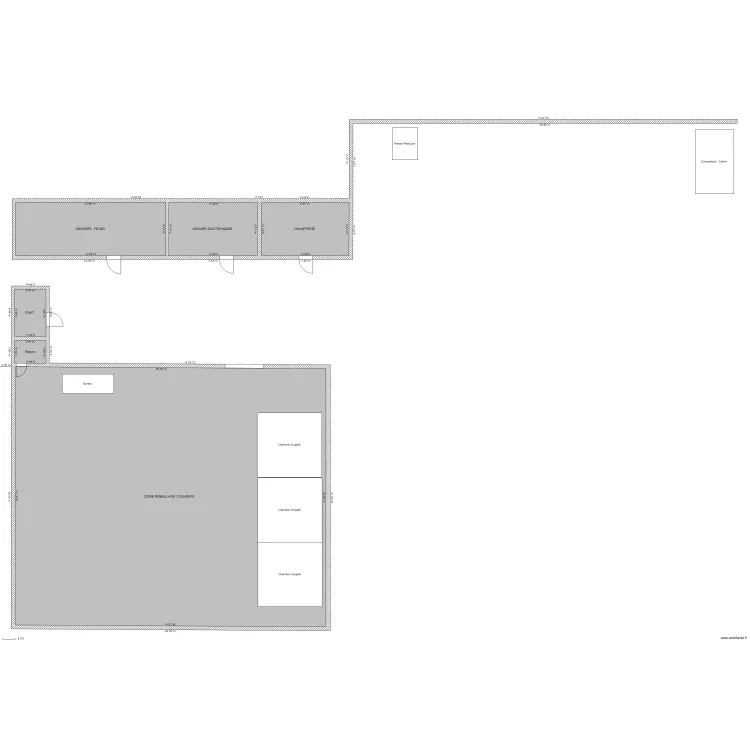 Zone emballage. Plan de 
