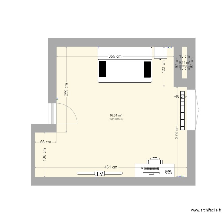chambre. Plan de 0 pièce et 0 m2