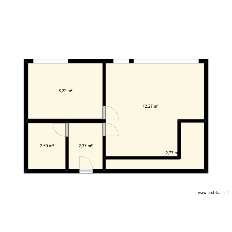 bouhaddjar à finir. Plan de 5 pièces et 26 m2
