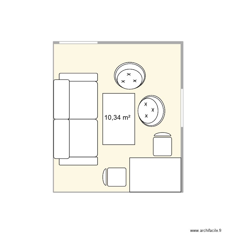 salon. Plan de 1 pièce et 10 m2