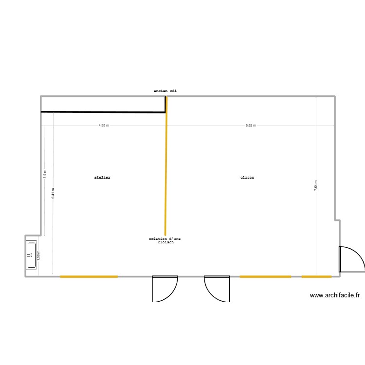 ancien CDI. Plan de 0 pièce et 0 m2