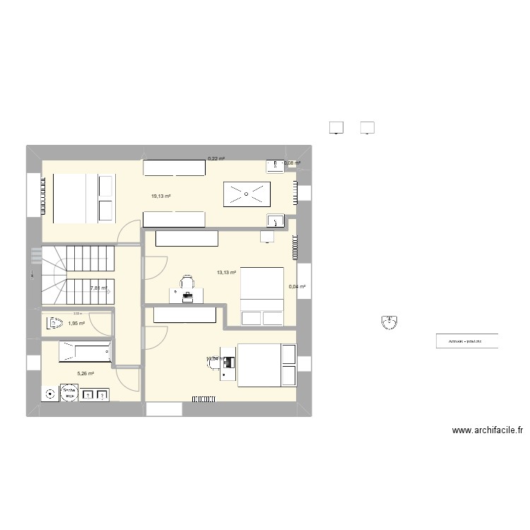 ArchiFacile PRO. Plan de 9 pièces et 61 m2